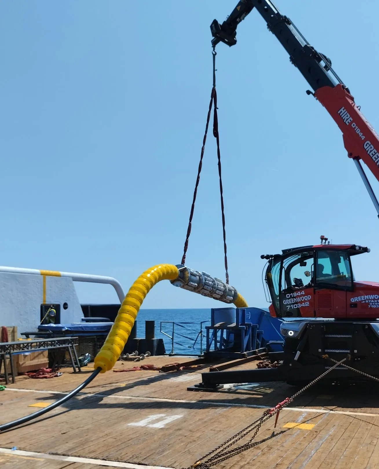 Submarine power cable installation offshore